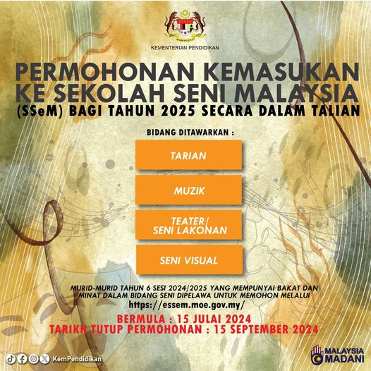 PERMOHONAN KEMASUKAN KE SEKOLAH SENI MALAYSIA